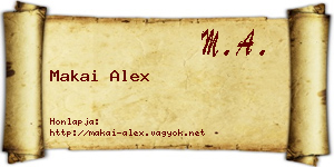 Makai Alex névjegykártya